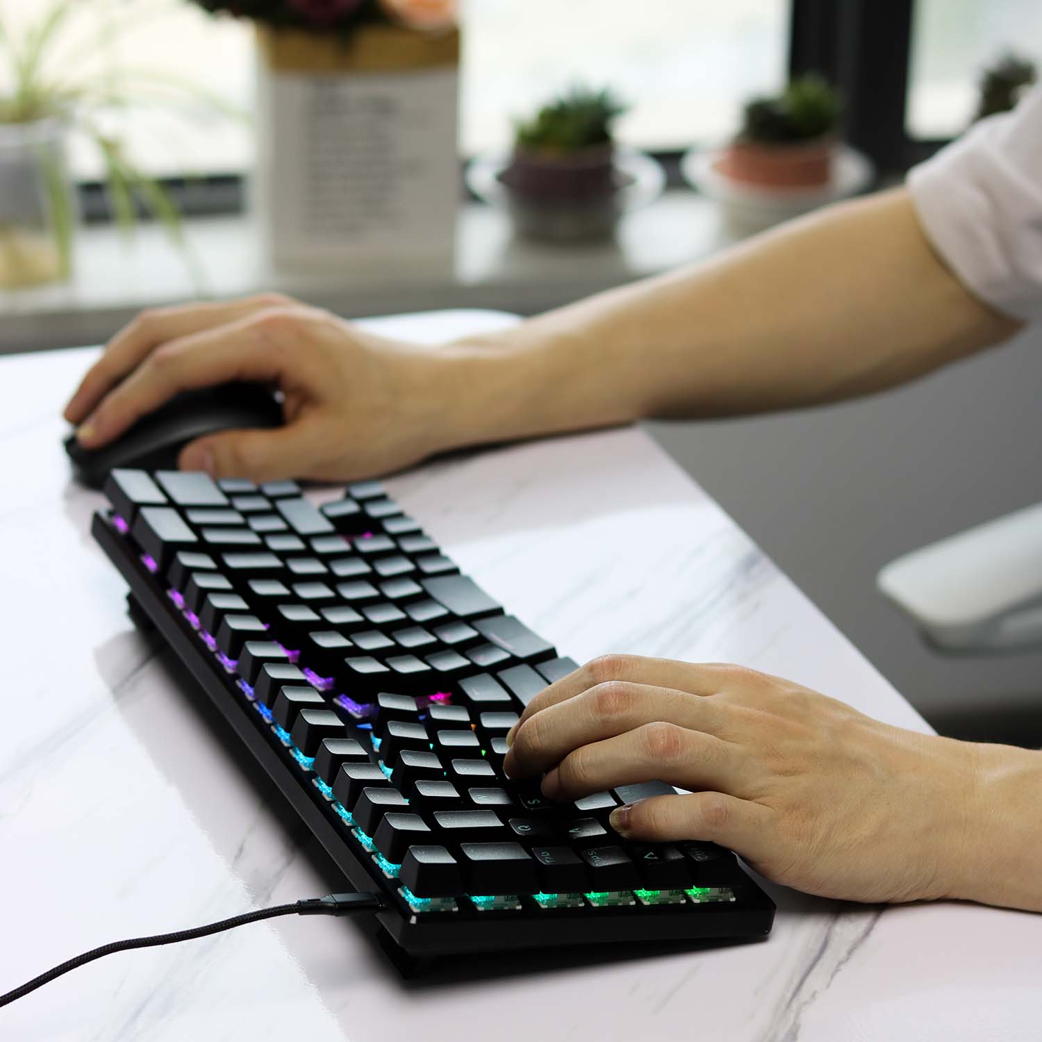 Typing with X - Bows® Nature Ergonomic Mechanical Keyboard that designed for Carpal Tunnel