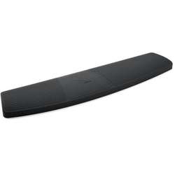Matte black silicone X-Bows ergonomic wrist rest featuring textured palm pads, contoured specifically to align with X-Bows keyboards.